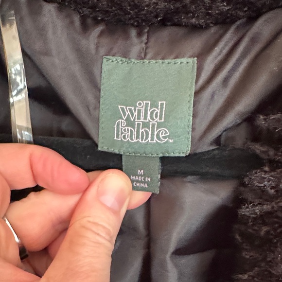 Wild Fable Black Teddy Faux Lamb Jacket size medium - Picture 2 of 5